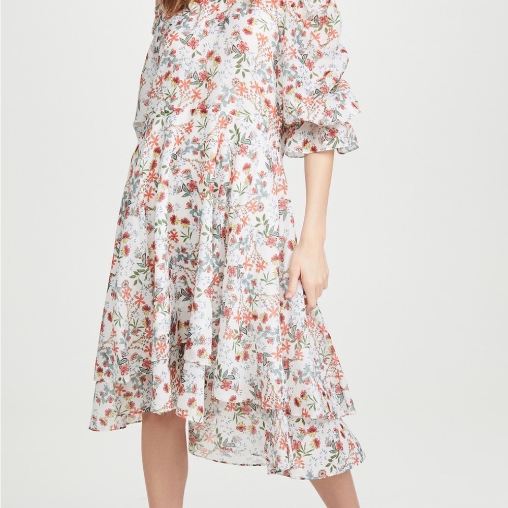Alice + Olivia Miora Layered Skirt High Low Off the Shoulder Dess